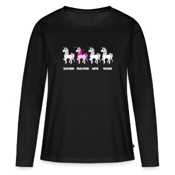 Cadeau pour les policiers de la Ligne bleue - T-shirt manches longues Premium bio Femme - noir - Devant - Julia (174cm)