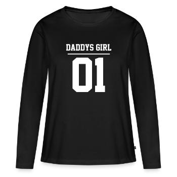 Daddys Girl Stolze Tochter Papa Partnerlook Family - Frauen Premium Bio Langarmshirt - Schwarz - Vorne - Julia (174cm)