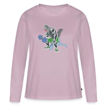 Monkey, Gorilla, Bodybuilder Monkey, Fitness, Comic - Women's Premium Organic Long Sleeve Shirt - dusky pink - Front - Julia (174cm)