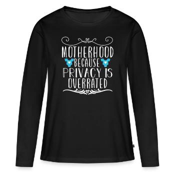 Maternité - T-shirt manches longues Premium bio Femme - noir - Devant - Julia (174cm)