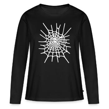Toile d’araignée - T-shirt manches longues Premium bio Femme - noir - Devant - Julia (174cm)