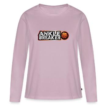 Ankle Breaker pour les vrais joueurs de streetball - T-shirt manches longues Premium bio Femme - rose poudré - Devant - Julia (174cm)