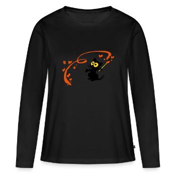 Kitten Malerin Georgia - Frauen Premium Bio Langarmshirt - Schwarz - Vorne - Julia (174cm)