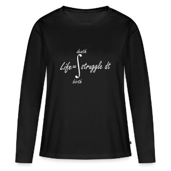 Drôle de maths - T-shirt manches longues Premium bio Femme - noir - Devant - Julia (174cm)