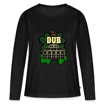 Système de sonorisation dub - T-shirt manches longues Premium bio Femme - noir - Devant - Julia (174cm)