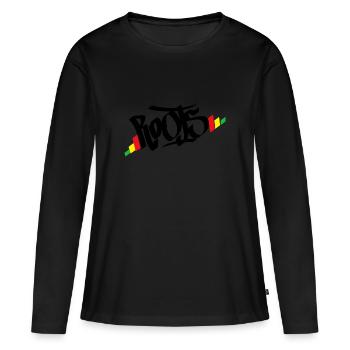Roots Reggae Rasta - Frauen Premium Bio Langarmshirt - Schwarz - Vorne - Julia (174cm)