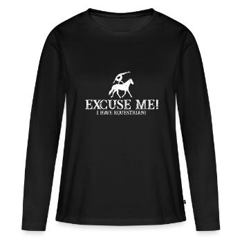Conception de voûte et conception de chevaux de voûte - T-shirt manches longues Premium bio Femme - noir - Devant - Julia (174cm)