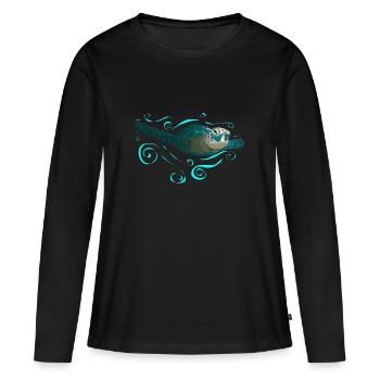 Wasserschildkröte - Women's Premium Organic Long Sleeve Shirt - black - Front - Julia (174cm)