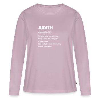Judith Name Geschenkdesign - Frauen Premium Bio Langarmshirt - Altrosa - Vorne - Julia (174cm)