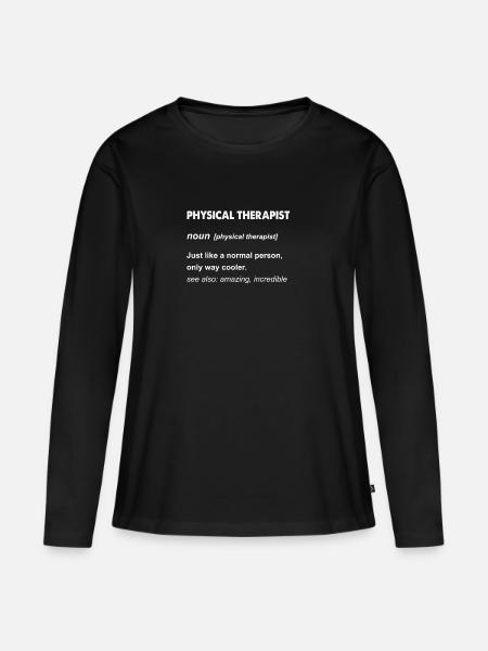 Physiotherapeut Geschenkdesign - Frauen Premium Bio Langarmshirt - Schwarz