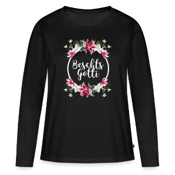 Beschts Gotti Suisse demander marraine - T-shirt manches longues Premium bio Femme - noir - Devant - Julia (174cm)