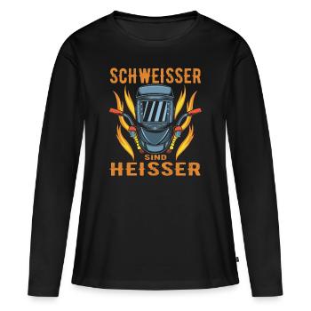 Schweisser Schweissen Schweisserhelm Geschenk - Frauen Premium Bio Langarmshirt - Schwarz - Vorne - Julia (174cm)