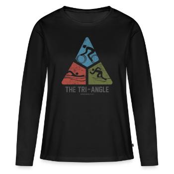 Swim Bike Run Athleten Design Für Triathlet - Frauen Premium Bio Langarmshirt - Schwarz - Vorne - Julia (174cm)