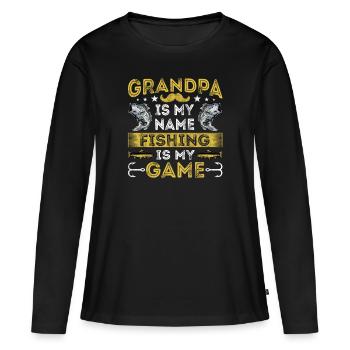 Großvater Großvater Pfote Großvater Großmutter - Frauen Premium Bio Langarmshirt - Schwarz - Vorne - Julia (174cm)