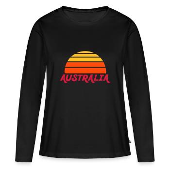 Australia (geteilte Halbsonne) - Frauen Premium Bio Langarmshirt - Schwarz - Vorne - Julia (174cm)