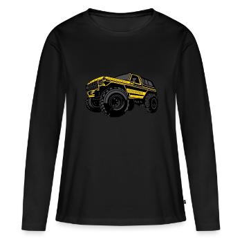 Truck LKW Pick UP - Frauen Premium Bio Langarmshirt - Schwarz - Vorne - Julia (174cm)