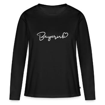 Battement de cœur de Bavière - T-shirt manches longues Premium bio Femme - noir - Devant - Julia (174cm)