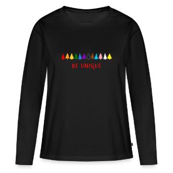 Be unique - sei einzigartig! LGBTQ - Frauen Premium Bio Langarmshirt - Schwarz - Vorne - Julia (174cm)