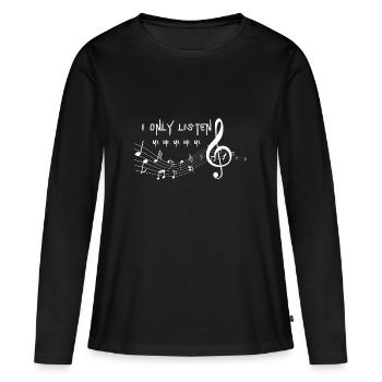 ich höre nur mi mi mi mi - Frauen Premium Bio Langarmshirt - Schwarz - Vorne - Julia (174cm)