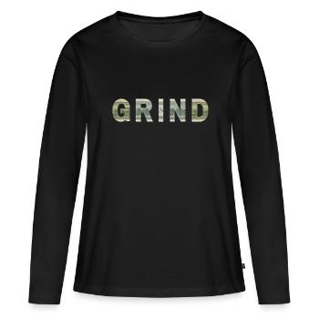 Grind Dollar Bill Texture Motivation Inspiration - Frauen Premium Bio Langarmshirt - Schwarz - Vorne - Julia (174cm)