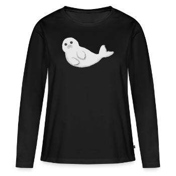 Phoque phoque - T-shirt manches longues Premium bio Femme - noir - Devant - Julia (174cm)