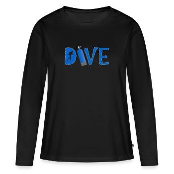 Plongée Plongée - T-shirt manches longues Premium bio Femme - noir - Devant - Julia (174cm)