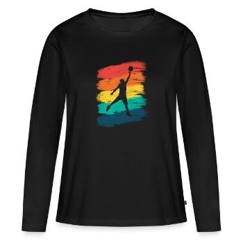 Basketball Sports Basket dunking colorful - Women's Premium Organic Long Sleeve Shirt - black - Front - Julia (174cm)