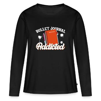 Bullet Journal Dépend comme cadeau - T-shirt manches longues Premium bio Femme - noir - Devant - Julia (174cm)