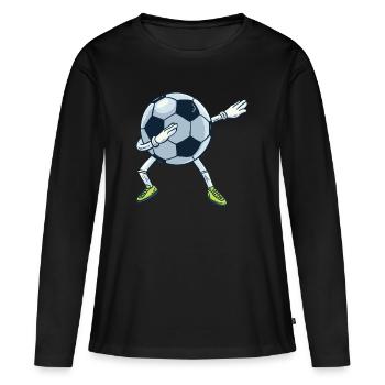 Tamponner le football - T-shirt manches longues Premium bio Femme - noir - Devant - Julia (174cm)