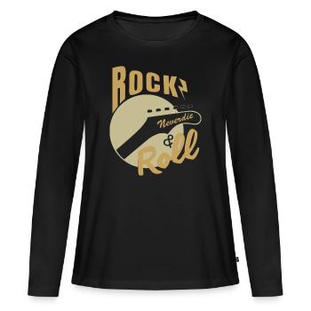 Rock and roll - T-shirt manches longues Premium bio Femme - noir - Devant - Julia (174cm)