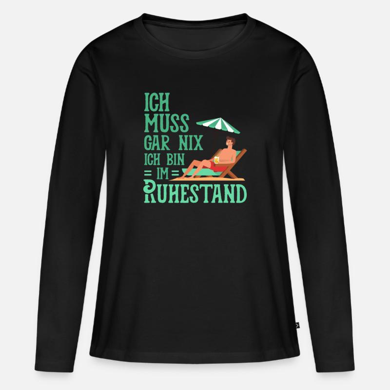Ruhestand - Frauen Premium Bio Langarmshirt - Schwarz