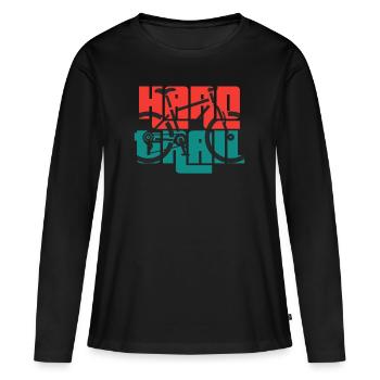 Vélo Train Dur - T-shirt manches longues Premium bio Femme - noir - Devant - Julia (174cm)