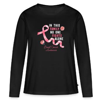 breast cancer - Women's Premium Organic Long Sleeve Shirt - black - Front - Julia (174cm)