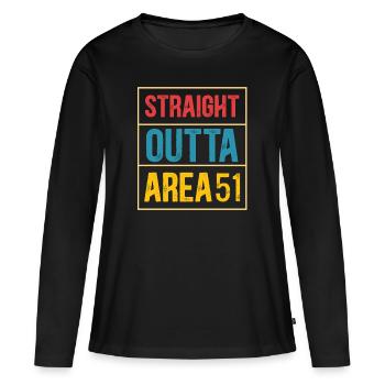 Straight outta area 51 - Women's Premium Organic Long Sleeve Shirt - black - Front - Julia (174cm)
