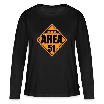 Zone de danger 51 - T-shirt manches longues Premium bio Femme - noir - Devant - Julia (174cm)