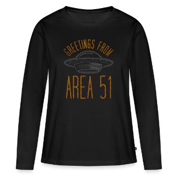 Salutations de la région 51 - T-shirt manches longues Premium bio Femme - noir - Devant - Julia (174cm)