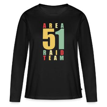 Équipe Area 51 Raid - T-shirt manches longues Premium bio Femme - noir - Devant - Julia (174cm)