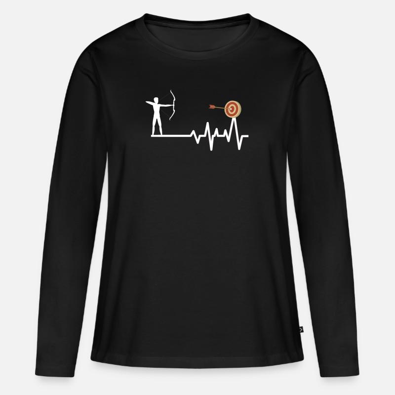 Bogenschießen - Frauen Premium Bio Langarmshirt - Schwarz