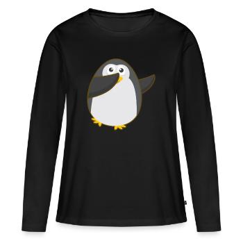 PENGUIN DAB - T-shirt manches longues Premium bio Femme - noir - Devant - Julia (174cm)