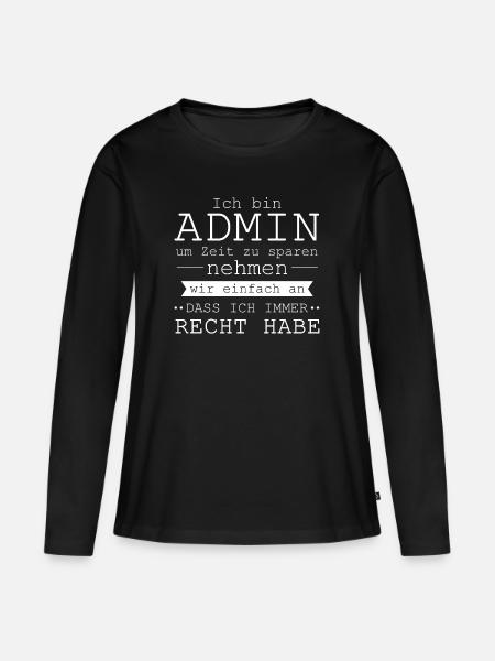 Admin - Frauen Premium Bio Langarmshirt - Schwarz