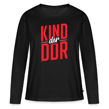 Kind der DDR Ostdeutschland - Frauen Premium Bio Langarmshirt - Schwarz - Vorne - Julia (174cm)