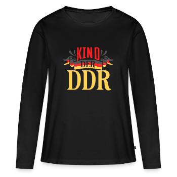 Kind der DDR Ostdeutschland - Frauen Premium Bio Langarmshirt - Schwarz - Vorne - Julia (174cm)