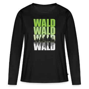 Wald - Wald - Wald - Wald Design - Frauen Premium Bio Langarmshirt - Schwarz - Vorne - Julia (174cm)