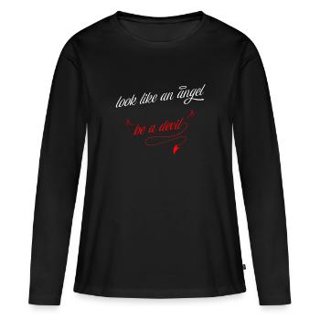 Angel devil Frauen Lebensgefühl Frauenpower - Frauen Premium Bio Langarmshirt - Schwarz - Vorne - Julia (174cm)