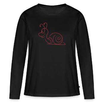 Cute snail shell snail gift - Women's Premium Organic Long Sleeve Shirt - black - Front - Julia (174cm)