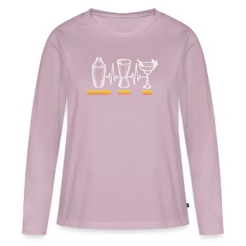 Hardwork Spirit Soul Funny Bartender Mixologist - Frauen Premium Bio Langarmshirt - Altrosa - Vorne - Julia (174cm)
