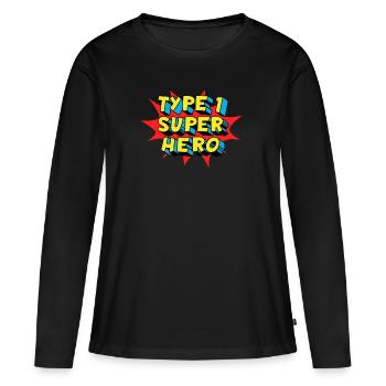 Type One Superhero Type 1 Diabète Awareness - T-shirt manches longues Premium bio Femme - noir - Devant - Julia (174cm)