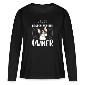 Terriers de Boston, Terriers de Boston, Terriers de Boston - T-shirt manches longues Premium bio Femme - noir - Devant - Julia (174cm)