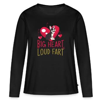 Boston Terrier, Costume Boston Terrier, Boston - T-shirt manches longues Premium bio Femme - noir - Devant - Julia (174cm)