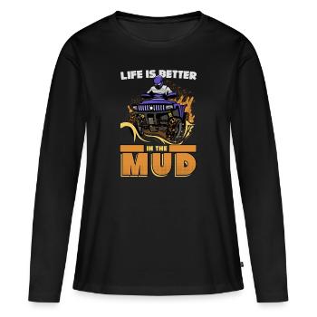 Quad, quad dirt, quads - T-shirt manches longues Premium bio Femme - noir - Devant - Julia (174cm)